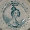 Commemorative pearlware pottery plate, the Coronation of Queen Victoria, circa 1838