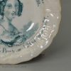 Commemorative pearlware pottery plate, the Coronation of Queen Victoria, circa 1838