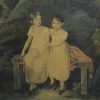 Watercolour of a pair of sisters, circa 1840