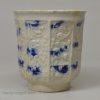 Staffordshire saltglaze stoneware moulded panel coffee cup, circa 1760