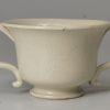 Toy or miniature Staffordshire white saltglaze stoneware loving cup, circa 1760
