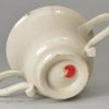 Toy or miniature Staffordshire white saltglaze stoneware loving cup, circa 1760