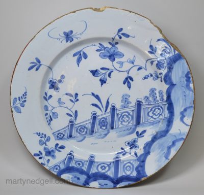 London delft charger, circa 1750