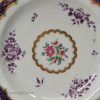 Worcester porcelain blue ground plate, circa 1780
