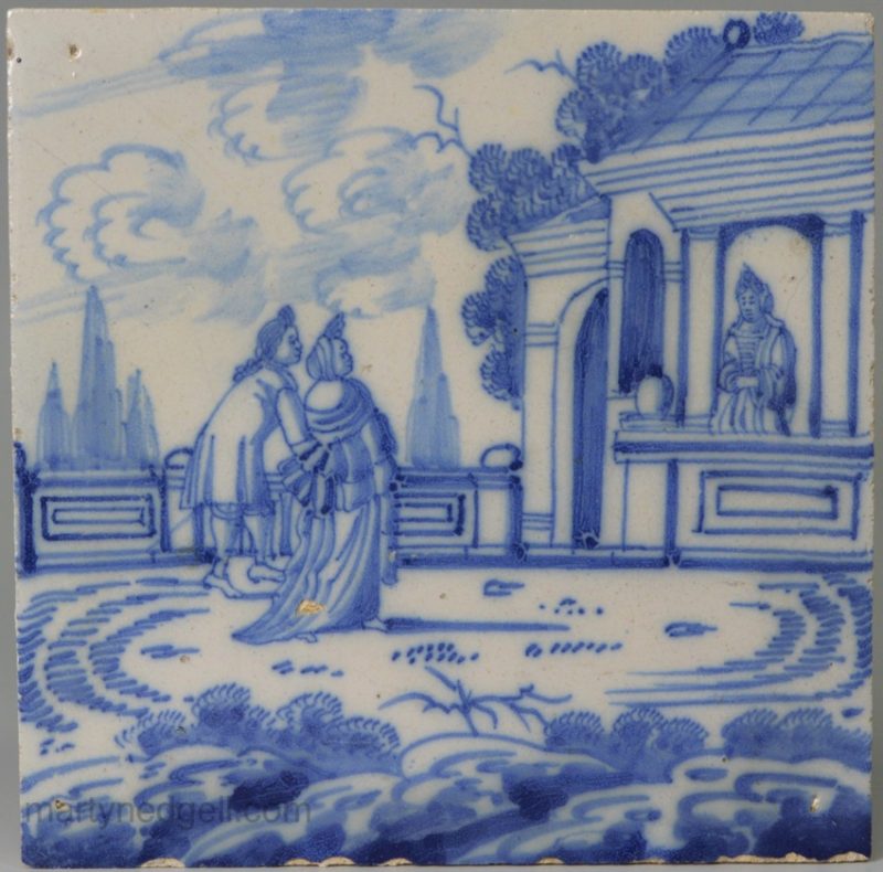 London delft tile, circa 1730