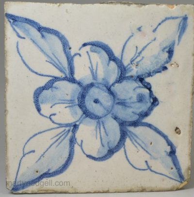 Portuguese tin glaze tile, circa 1760