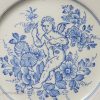 London delft plate decorated with pencil drawn cherub, circa 1720