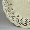 Creamware pottery pierced and moulded dish, circa 1780