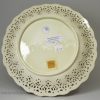 Creamware pottery pierced and moulded dish, circa 1780
