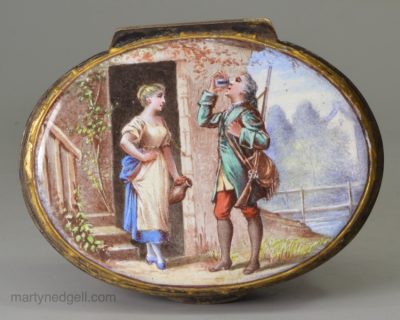 Vienna enamel snuff box, circa 1850