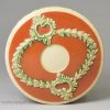 Creamware pottery snuff box decorated with brown slip and green glaze sprigs, circa 1780