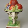 Staffordshire pearlware pottery basket of fruit, circa 1820