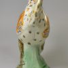 Staffordshire prattware pottery module of a chicken, circa 1800
