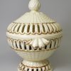 Creamware pottery reticulated sauce tureen with pierced lid, circa 1780