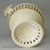 Creamware pottery reticulated sauce tureen with pierced lid, circa 1780