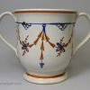 Large prattware pottery loving cup, circa 1820