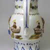 Prattware pottery commemorative jug moulded with Admiral Duncan and Captain Trolop (sic), circa 1800