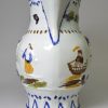 Prattware pottery commemorative jug moulded with Admiral Duncan and Captain Trolop (sic), circa 1800