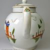 Prattware pottery teapot, circa 1810
