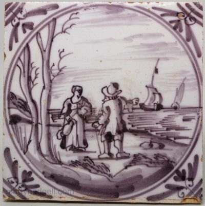 London Delft tile, circa 1750