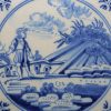 Dutch biblical Delft tile of Moses and the burning bush, circa 1750