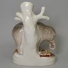 Staffordshire pottery elephant spill vase, circa 1860