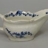 Lowestoft porcelain sauce boat painted in blue, circa 1765