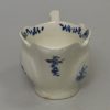 Lowestoft porcelain sauce boat painted in blue, circa 1765