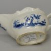 Lowestoft porcelain sauce boat painted in blue, circa 1765