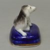 Staffordshire porcelain spaniel, circa 1830