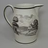 Pearlware pottery jug printed with 'DARLINGTON TOWN HALL Erected 1808', circa 1810
