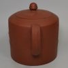 Staffordshire red stoneware pottery teapot with sprigs of