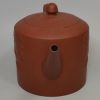Staffordshire red stoneware pottery teapot with sprigs of