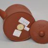 Staffordshire red stoneware pottery teapot with sprigs of