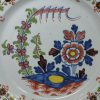 Large London delft polychrome plate, circa 1750