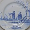 Liverpool delft plate decorated in blue with Chinese figures, circa 1740