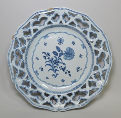 Creamware pottery spill vase decorated with marbled slip, circa 1820