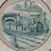 Pearlware pottery child's plate 'THIS IS HOW WE TRAVEL NOW', circa 1850
