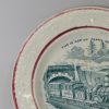 Pearlware pottery child's plate 'THIS IS HOW WE TRAVEL NOW', circa 1850