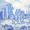London delft tile decorated with a couple in a tarp, circa 1730