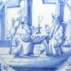Dutch Delft biblical tile of Jesus and Nicodemus, circa 1750