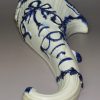 Pearlware pottery wall pocket for flowers decorated with blue under the glaze, circa 1800