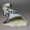 Pearlware pottery wall pocket for flowers decorated with blue under the glaze, circa 1800