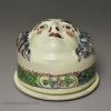Creamware pottery snuff box 'I Bell 1780', dated 1780