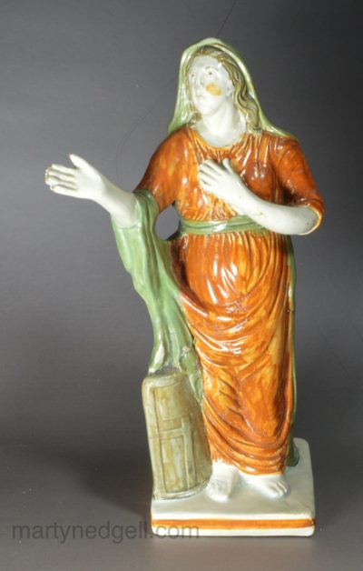 Prattware pottery allegorical figure of , circa 1800