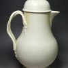 Creamware pottery chocolate pot and cover, circa 1790