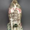 Pearlware pottery cow creamer with sponged decoration, circa 1830