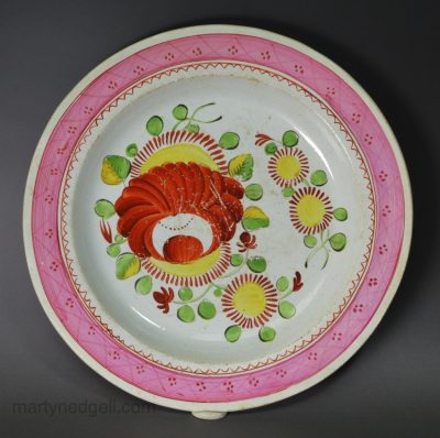 Pearlware polychrome pottery plate, circa 1820