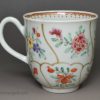 Worcester porcelain polychrome coffee cup, circa 1770