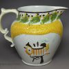 Commemorative prattware pottery jug, Duke of Wellington, circa 1815